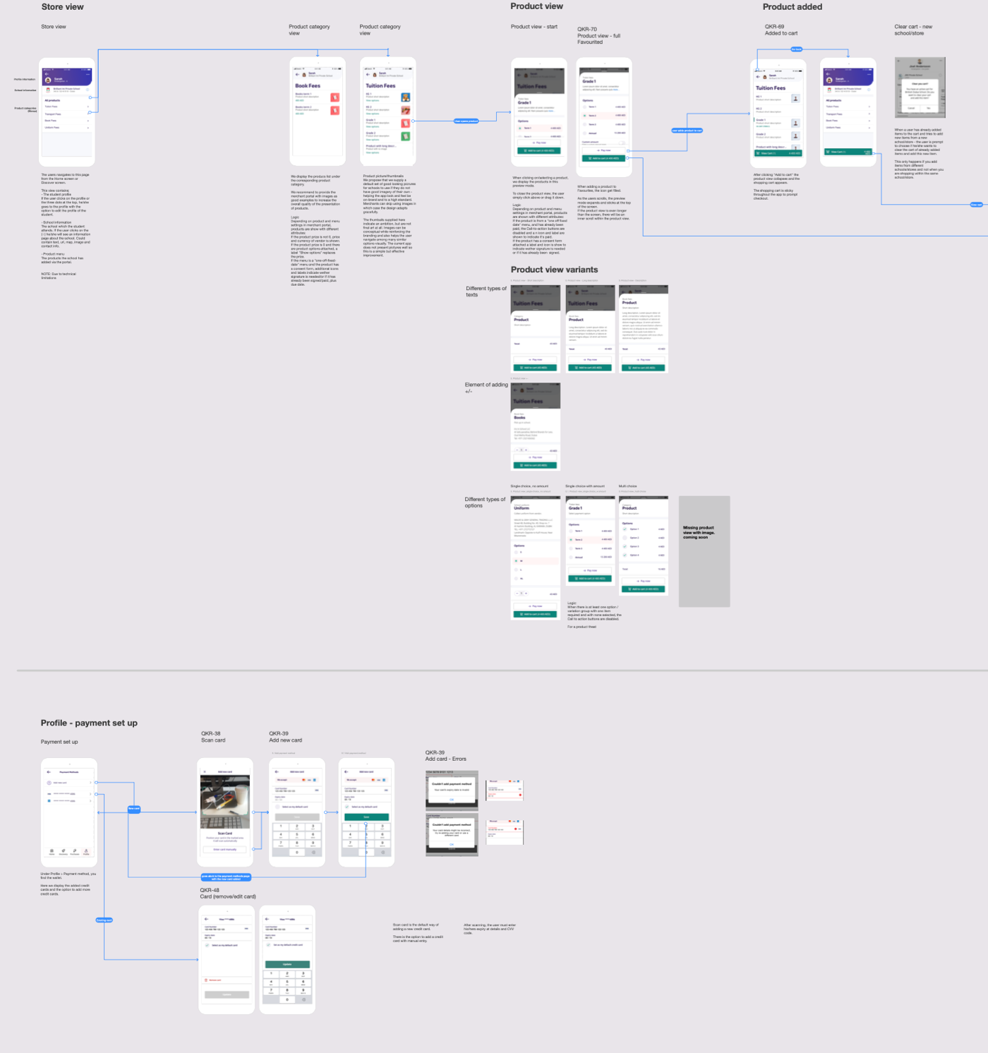 Once the strategy had been adopted,the end-user research had been conducted and concepts more shaped, the app started to get stitched together - as visualised here as a still from the Overflow application depicts